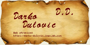 Darko Dulović vizit kartica